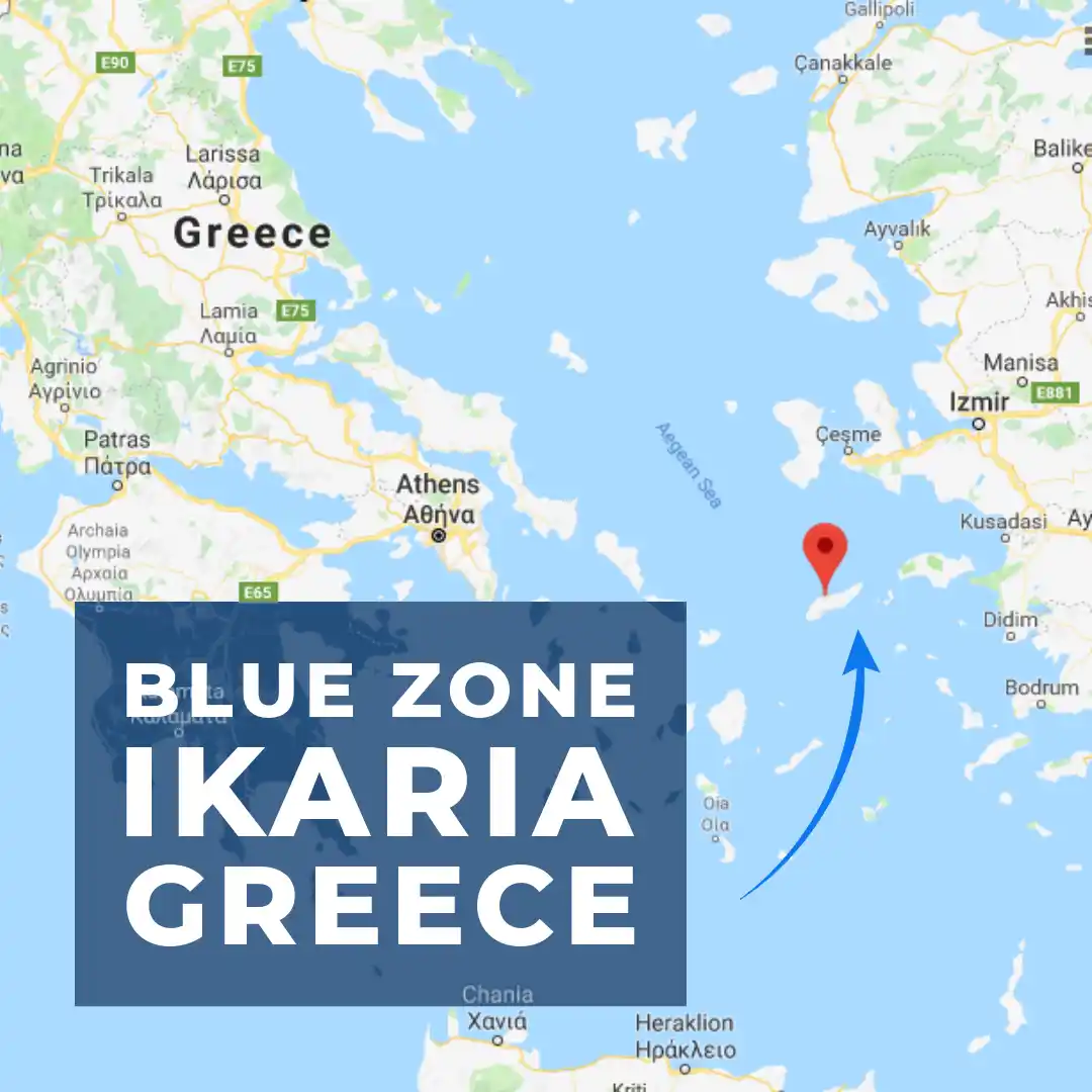 Blue Zone Greece ikaria map - Bluezones